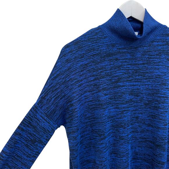 rag & bone Heathered Blue Black Size S Lightweight Knit Jane Mock Neck Sweater - Picture 5 of 9